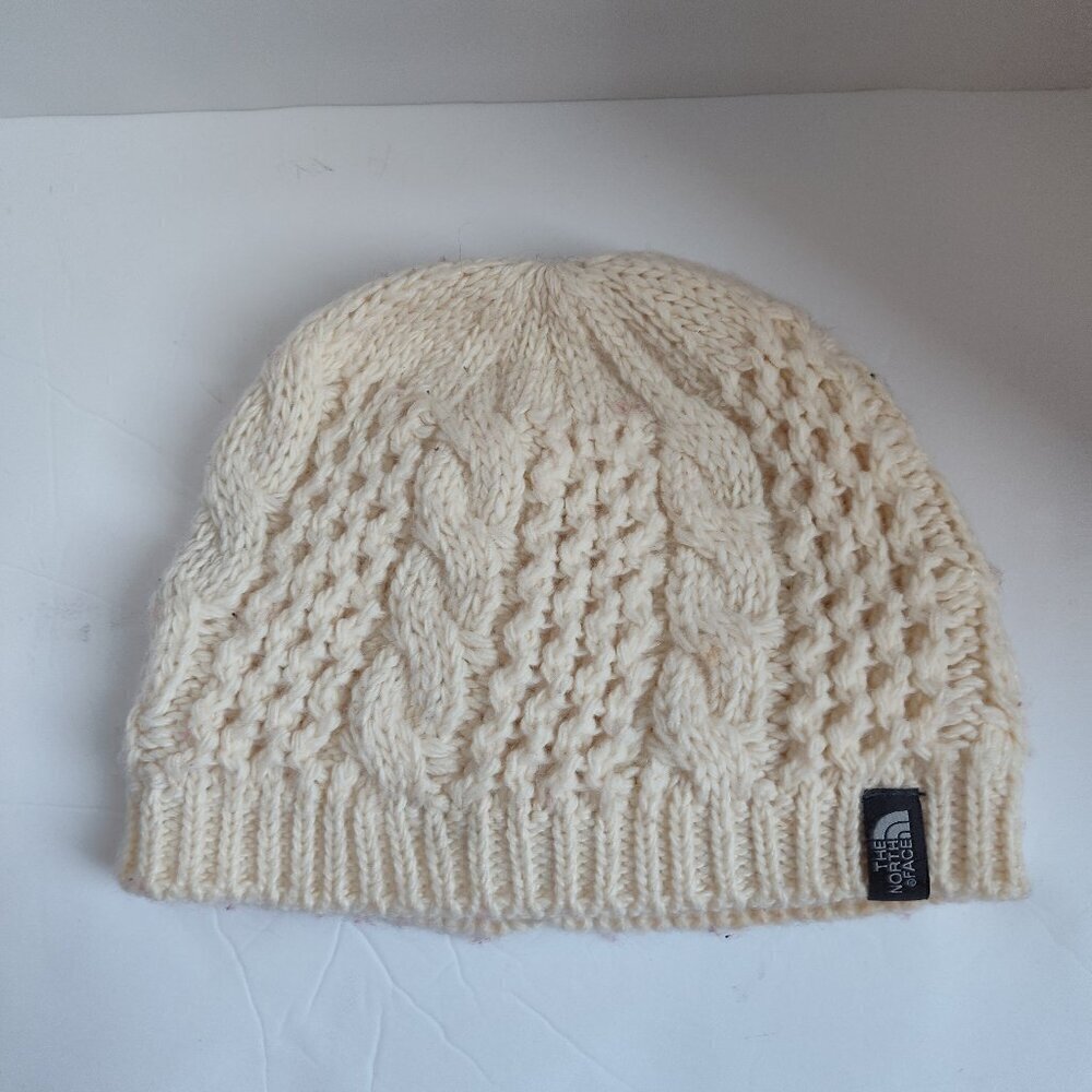 The Ladies SZ OS The North Face Cream Cable Knit Hat